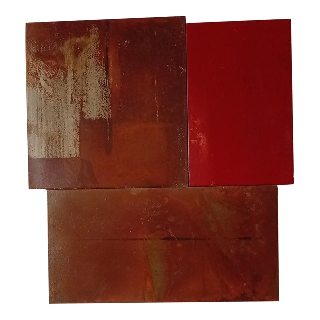Contemporary Abstract Rust, Varnish and Aerosol on Metal "N 34 " by Andre Debono For Sale