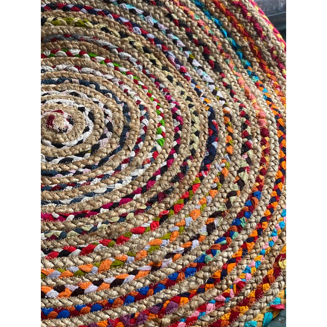 Handmade Braided Recycled Cotton & Jute Rug 6' X 6' Chairish