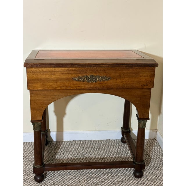 Antique Empire Writing Desk With Beautiful Details For Sale - Image 4 of 11