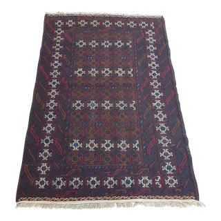 Adreskan Afghan Vintage Handmade Kilim Rug For Sale