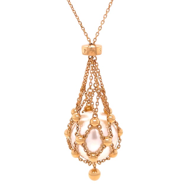 2020s Paspaley 18ct Yellow Gold Lavalier Australian South Sea Pearl Necklace 15mm 12.63g For Sale - Image 5 of 10