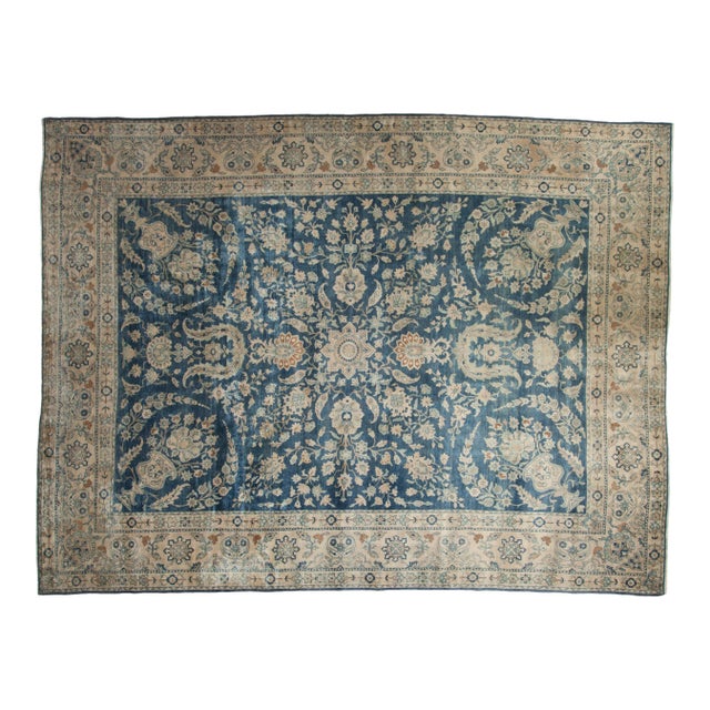 Vintage Distressed Yezd Carpet - 8'9" x 11'5" For Sale