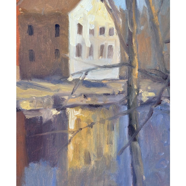 Paint "Delaware River" Oil on Board by Robert Waltsak (1944-) For Sale - Image 7 of 11