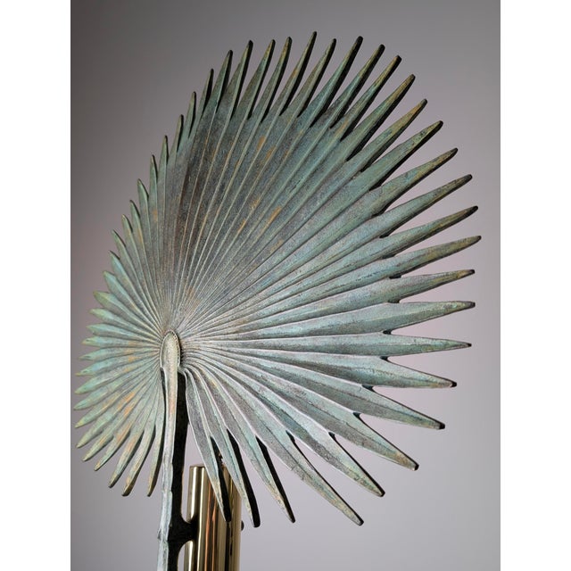 Fan Palm Bronze and Brass Table Lamp from Valenti, 1970s For Sale - Image 6 of 18