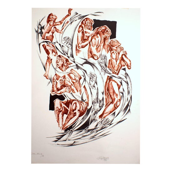 Giorgio Michetti, Nude The Air, 1973, Lithograph For Sale