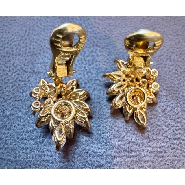 20 Natural Marquise Diamonds & 10 Round Diamond Clip on Earring 18 KYG For Sale - Image 14 of 18