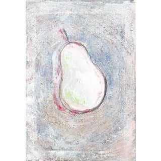 Pears Boxed-03 Modern Still Life Monoprint Green Blue Grey by Carrie Bergey For Sale