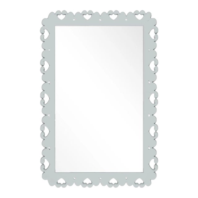 Fleur Home Garden District Satsuma Rectangle Mirror in Pelican Gray, 30x40 For Sale