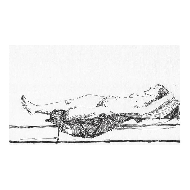 Reclining Female Nude Drawing by Hayward Cirker For Sale