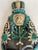 Here is a stunning vintage Mexican folk art wall mask crafted almost entirely of hand-formed pottery, including the dark...