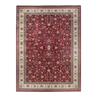 Mogul, One-of-a-Kind Hand-Knotted Area Rug - Red , 12' 5" x 17' 0" For Sale