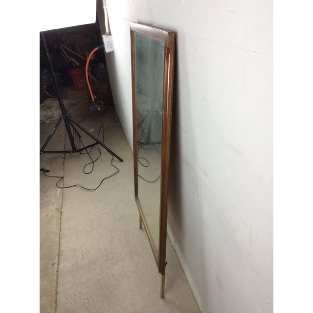 Mid Century Modern Mountable Mirror With Walnut Frame For Sale - Image 15 of 16