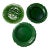 Set of Three Vintage Portuguese Green Majolica Leaf Plates For Sale