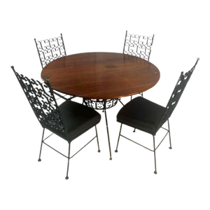 1950s Mid-Century Modern Patio Grenada Style Table & 4 Chairs