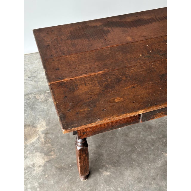 Coffee Antique American Country Store Oak General Table, Late 19th Century For Sale - Image 8 of 18