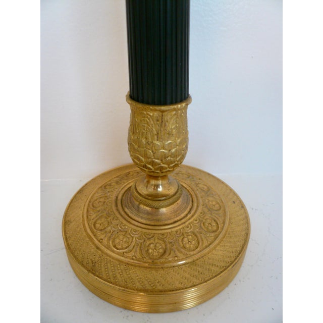Pair Empire Style Bronze Candlesticks For Sale - Image 4 of 4