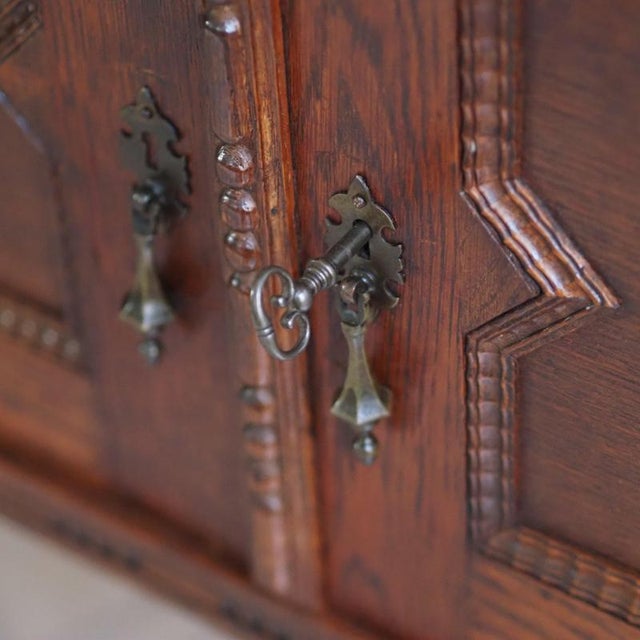 Jacobean Oak Sideboard with Mirror, 1920 For Sale - Image 12 of 12