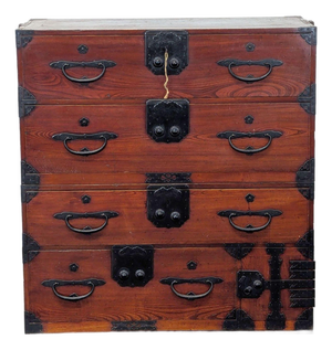 Japanese Nihonmatsu/Tansu Chest – Wooden Dresser With Iron Hardware