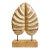 Large Carved Wood Monstera Leaf Sculpture With Gold Paint For Sale