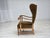 Scandinavian Wingback in Corduroy and Carved Oak, 1970s For Sale - Image 17 of 18