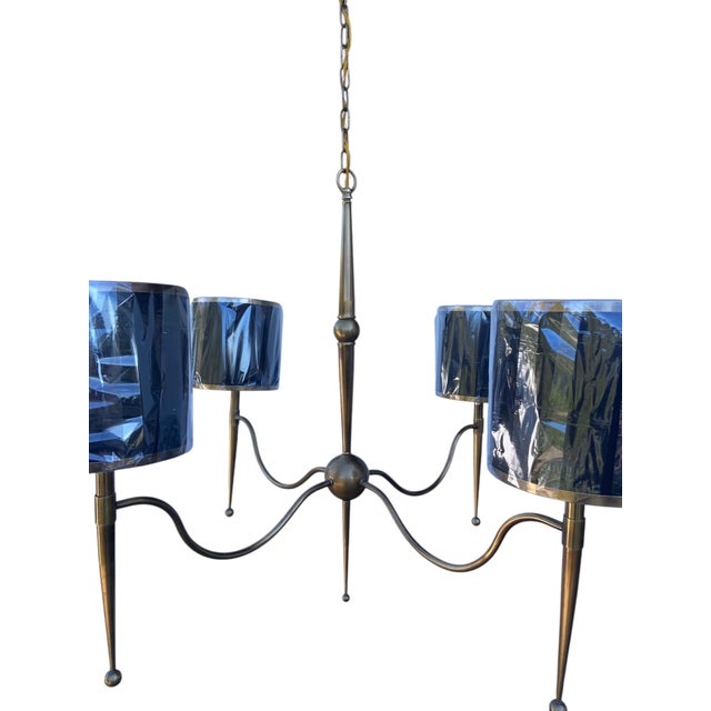 Mid-Century Modern Currey & Company 4-Light Chandelier For Sale - Image 3 of 8