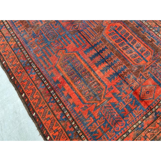 Antique Turkmen Kalamdani Hand-Knotted Wool Rug - 6'0" X 3'6" For Sale - Image 4 of 12