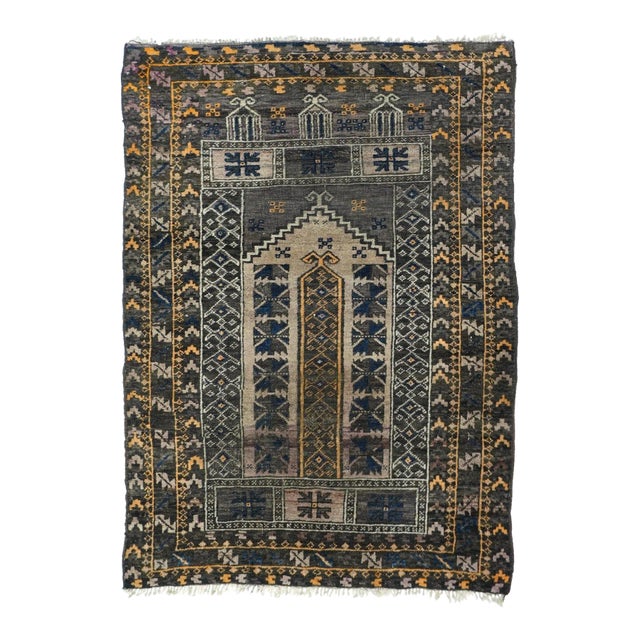 Vintage Balouch Rug 3'3'' x 4'8'' For Sale