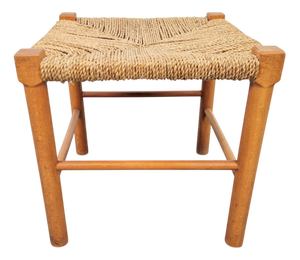 Vintage Danish Rope Stool in Beech, 1960s