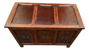 Early 20th Century Jacobean Revival Carved Oak Blanket Chest