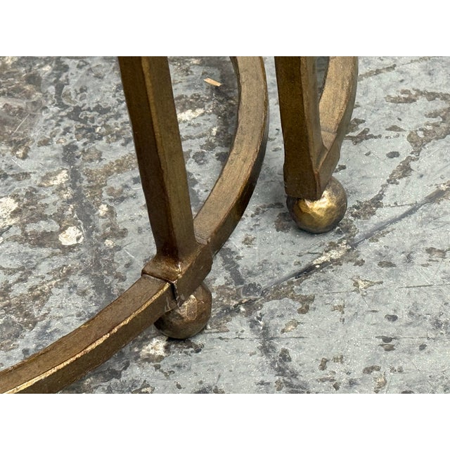 Vintage Penn Shell Mosaic Top + Metal Nesting Tables, Pair For Sale - Image 11 of 12