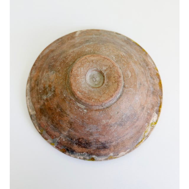 19th Century Slipware Bowl With Freeform Ochre and Green Glaze For Sale - Image 12 of 12