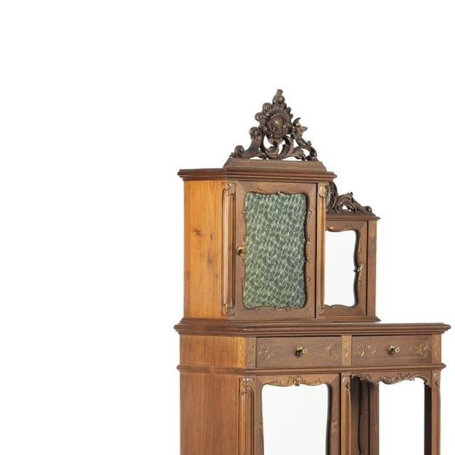 Furniture - Pair of Louis XV style furniture - 19th century. Portuguese from the 19th century, in walnut wood with...