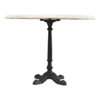 Matthew Izzo Home Avignon Round Lightly Distressed Oak Bistro Table With Cast Iron Base For Sale