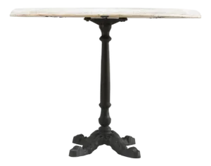 Matthew Izzo Home Avignon Round Lightly Distressed Oak Bistro Table With Cast Iron Base