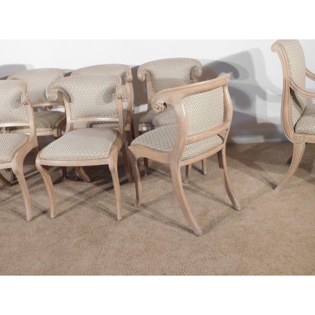 Vintage Set of 8 Casa Stradivari Nyc Custom Klismos Dining Chairs 2 Arms 6 Sides For Sale - Image 13 of 18