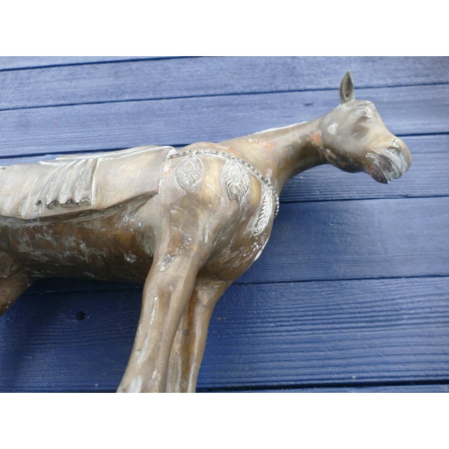 Early 20th Century Chinese Bronze Horse Sculpture For Sale - Image 4 of 18
