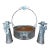 1990s Handcrafted Philippine Galvanized Metal Bow Candleholders & Heart Basket – 3 Pc Set For Sale