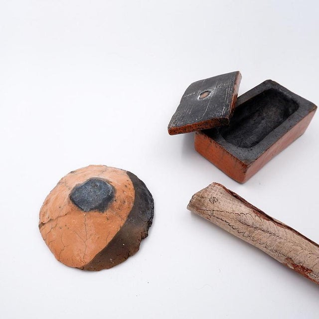 Pink Ceramics by N. Lebrun for Fond d'Atelier, Belgium, 1970s, Set of 3 For Sale - Image 10 of 12