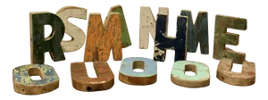 Small Folk Art Wooden Letters, 1960s, Set of 13