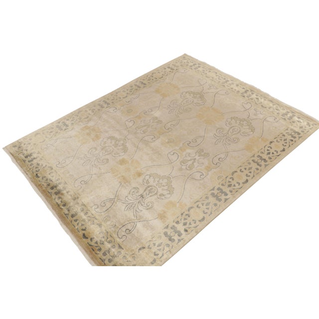 Hand-knotted in luxurious silk, this 8x10 from our Modern Classics collection marks a unique take on antique Art Nouveau...