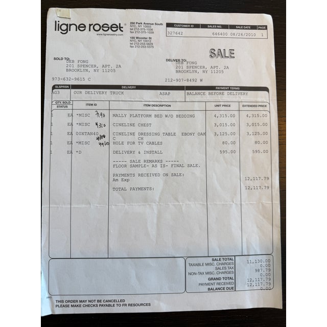 Contemporary Ligne Roset Cineline Dark Gray Wood Dresser For Sale - Image 3 of 3