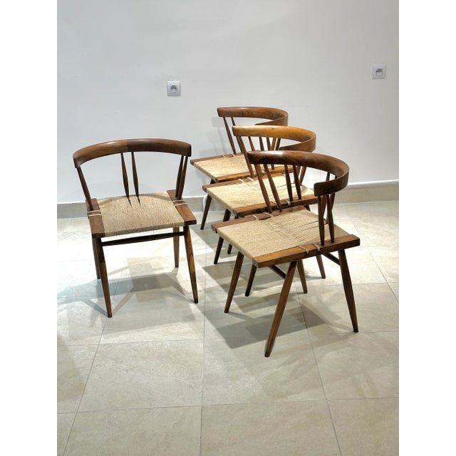 Seagrass Chairs by Georges Nakashima , 1960s, Set of 4 For Sale - Image 9 of 11