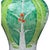 Pair of Hand-Painted Bok Choy Pattern Bulbous Melon Shape Porcelain Lamps, Famille Verte, Jingdezhen, Bok Choy Collection For Sale - Image 4 of 6
