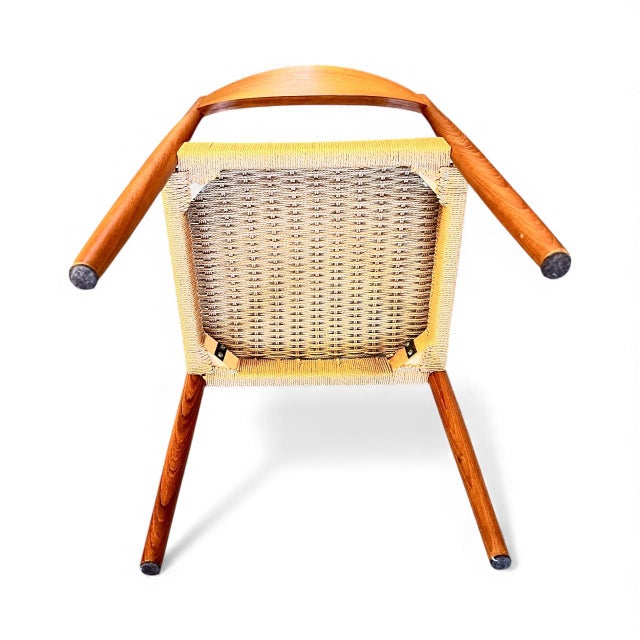 Hans Wegner 1960s Danish Teak Dining Chairs, Original Papercord Seats — Set of Two For Sale - Image 4 of 7