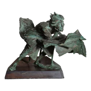 Evening Paper, Bruno Lucchesi Bronze Sculpture, Signed