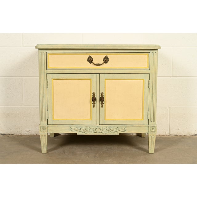 Baker Furniture French Regency Louis XVI Cream Lacquered Nightstand, Circa 1960s For Sale - Image 14 of 14