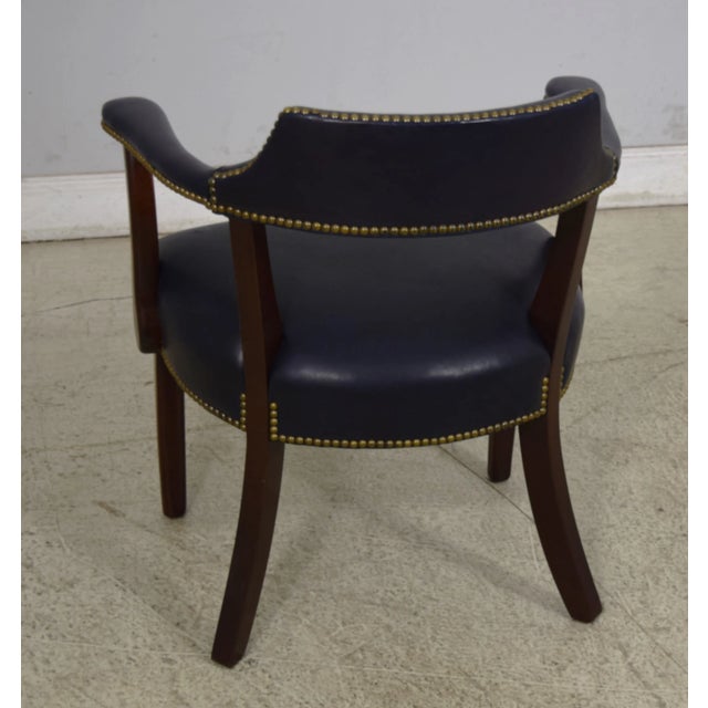 Hancock & Moore Hancock & Moore Royal Blue Leather Armchair For Sale - Image 4 of 9