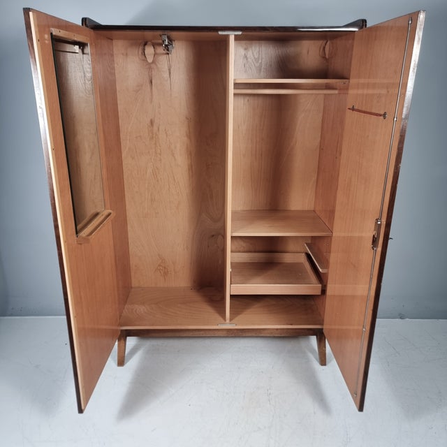 Brown Vintage Wardrobe in Walnut from Tatra Nabytok, 1970s For Sale - Image 8 of 11