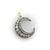 Victorian Mid 19th Century Early Victorian Silver Front 14k Gold Back Old Mine Cut Diamond Crescent Moon Pendant For Sale - Image 3 of 11