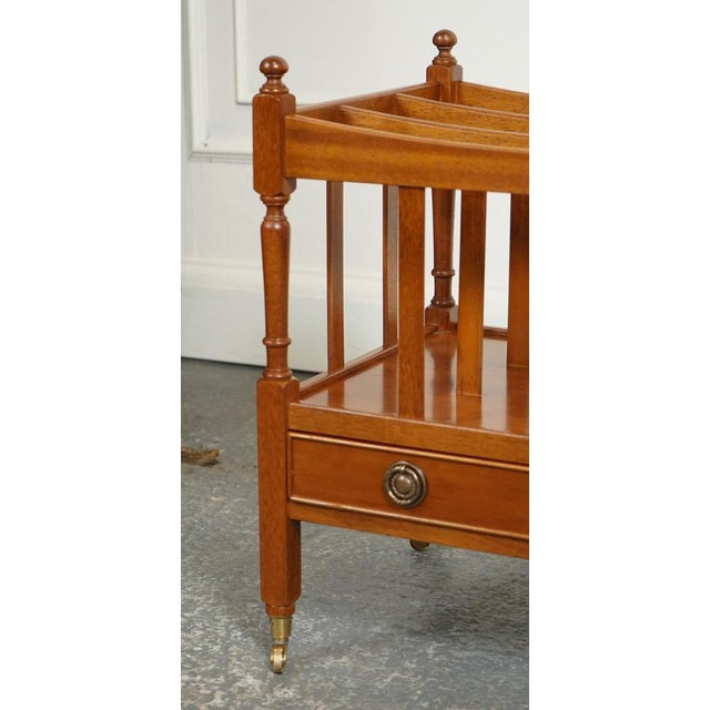 Vintage Yew Wood Canterbury Newspaper Rack For Sale - Image 4 of 10